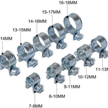 SHOUNAO 60pcs/Set 7-18MM 10 Sizes Strong Mini Pipe Hose Clamp for Fuel Hose Clip (Color : Silver)