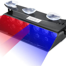 Emergency Dash Lights, 6W Red Blue LED Warning Strobe Lighting 16 Flashing Patterns for Police Car