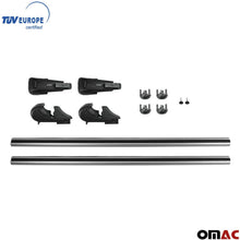 OMAC Auto Exterior Accessories Roof Rack Crossbars | Aluminum Lockable Silver Roof Top Cargo Racks | Luggage Ski Kayak Bike Snowboard Carriers Set 2 Pcs | Fits Mazda CX-5 2017-2021