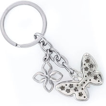 Baron-Jewelry Butterfly Key Chain Beautifully Embellished with Clear Swarovski Crystals - Blue/Green and Black