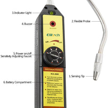 Elitech WJL-6000 Freon Leak Detector Halogen Leak Detector Refrigerant Gas HVAC R22 R410A R134A R1234YF CFCs HCFCs HFCs Detector High Accuracy