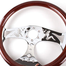 Top10 Racing 380mm 15" Inch Grant Classic Nostalgia Style Wood Grain Steering Wheel Slotted 3 Spoke Steering Wheel Riveted Light Wood Grip (Girl pattern)