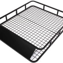 SUR-SOUL 48" x 40" Universal Roof Rack Car Top Cargo Basket，Cargo Car Top Luggage Carrier Basket，Roof Rack for Truck，Maximum Load for Basket: 250lbs