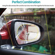 4pcs Car Rear View Mirror Film - Anti-Fog Anti-Glare Anti-Scratch Anti-Mis Rainproof Waterproof HD Mirror Window Film Clear Protective Sticker for Car Mirrors & Side Windows, Safe Driving