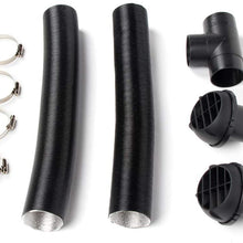 ROADFAR Parking Heater Accssories - 60mm Car Air Heater Ducting Pipe Warm Air Vent Outlet w/Hose Clips