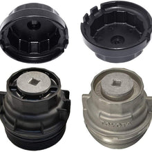 Heavy Duty Oil Filter Wrench for Toyota,Lexus,RAV4,Camry,Tundra,Highlander,Sienna and More-Cup Style Oil Filter Cap Removal Socket Tool for 2.5-5.7L Engine with 64mm Cartridge Style Oil Filter Housing