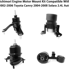 Ashimori Compatible With 2002-2006 Toyota Camry 2004-2008 Solara 2.4L Auto Transmission Engine Motor Mount Set A4203 A4204 A4207 A4211
