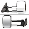 Pair Chrome Power Heated w/Smoked LED Turn Signal Light Side Towing Mirrors Replacement for Silverado Sierra 14-20