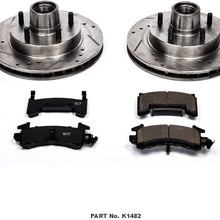 Power Stop K1482 Front Brake Kit with Drilled/Slotted Brake Rotors and Z23 Evolution Ceramic Brake Pads,Silver Zinc Plated