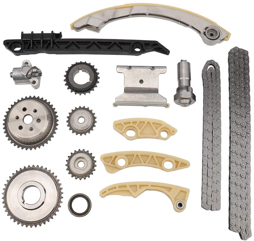 MAYASAF Engine Timing Chain Kit for 11-15 Buick LaCrosse/Regal/Verano, 06-10 Chevy Cobalt/10-15 Equinox/06-11 HHR/08-13 Malibu, Pontiac G5/G6, GMC SAAB Saturn ION/Aura/Vue/Sky (silver)