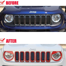 Opall Front Grill Grille Inserts ABS Grill Guard Cover Trim for Jeep Renegade 2015 2016 2017 2018(Red 7PCS)…