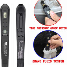 Vosarea 2 in 1 Car Brake Fluid Tester Pen Tire Pressure Tester with LED Auto Vehicle Diagnostic-Tools Mini Brake Fluid Tester (Black)