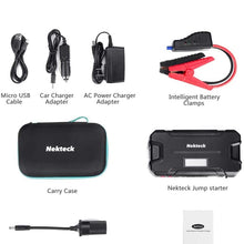 Nekteck Car Jump Starter Portable External Battery Charger 500A Peak with 12000mAh - Emergency Jump Pack Auto Jumper for Sedan Van SUV Boat Smartphone USB Device and More