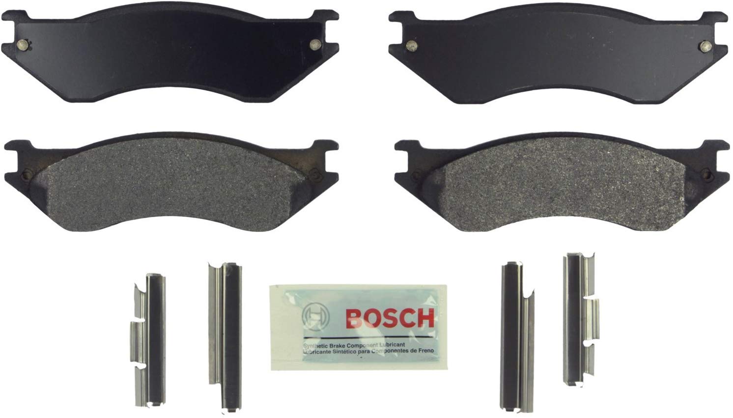 Bosch BE758H Blue Disc Brake Pad Set with Hardware for Select Full-Size 1998-2002 Dodge Trucks and Vans - FRONT