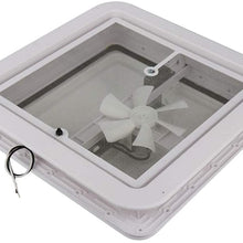 ANGLEWIDE White RV-White-Pwr VK100M 1 Pack Compatible with RV Trailer, Camper Roof Vent Lid Cover fit 14 x 14 Universal Vent Cover Ventilation Parts