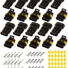 ZYTC 10 Kits 3 Pin Way Waterproof Electrical Connector Plug 1.5mm Series Terminals