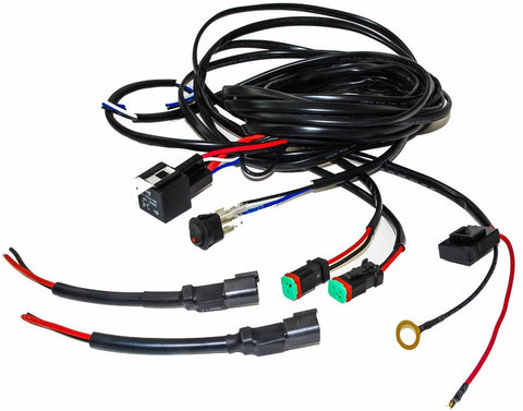 OZ-USA 16# AWG Double DT Plug Wiring Harness Kit with DC 12v 40A Relay, 20A Fuse, Lighted On/Off Switch