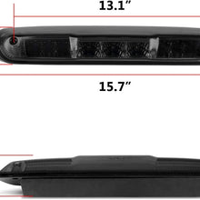 DWVO 3rd Brake Light Compatible with 2007-2014 Chevrolet Silverado GMC Sierra 1500 2500 3500 Red/White LED Smoke Lens High Mount Third Brake Light Cargo Tail Lamp