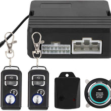 Senyar 12V Car Ignition Switch Engine Push Start Button Car Vibration Alarm System Ignition Push&Remote Control Kit Universa