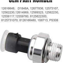 12677836 Oil Pressure Sensor Switch D1846A for Chevrolet/GM Equipment 12616646,12573107, 12562230,12614969, 12569323, 12562230, 12556117, 12559780,8125622300, 8125731070, 8126166460, 1S6713, PS308