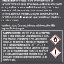 Smoke Eater - Breaks Down Smoke Odor at The Molecular Level - Eliminates Cigarette, Cigar or Pot Smoke On Clothes, in Cars, Homes, and Office - 3.5 oz Travel Spray Bottle (New CAR Fresh AEROSOL)