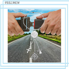 FEELMEM Guardian Angel Prayer Car Charm Driver Gift Guardian Angel Protect Me and My Passengers Rearview Mirror Pendant Car Interior Decoration Drive Safe Jewelry Gift