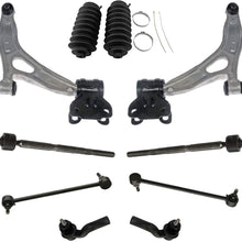 Detroit Axle - 10pc Front Lower Control Arms w/Ball Joints, Inner Outer Tie Rods & Boots and Sway Bar Links for 2013-2016 Ford C-Max - [2012-2016 Ford Focus Exclude 15" Wheels, No ST & RS]