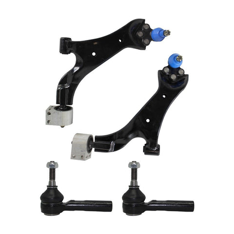 Detroit Axle - New 4pc Kit - Both (2) Front Lower Control Arm & Ball Joint Assembly + Both (2) Front Outer Tie Rod Ends for Chevy Equinox, Pontiac Torrent