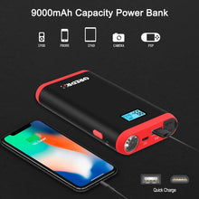 Jump Starter (Up to 4.5L Gas,2.5L Diesel Engines) Car Battery Jump Starter and Auto Battery Booster for 12V Vehicle and Emergency Jump Start Battery Pack with USB Port and LED Flashlight - Red