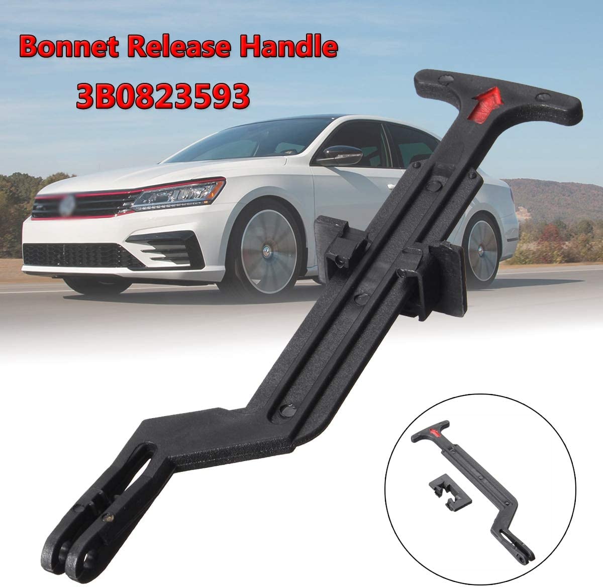 1pc 3B0823593 Bonnet Hood Release Rod Lock Latch Handle for VW Passat B5 B5.5 1998 1999 2000 2001 2002 2003 2004
