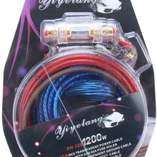 QGT Auto Parts YH-128 1200W Car Amplifier Audio Power Cable Subwoofer Wiring Installation Kit with High Performance RCA Interconnect