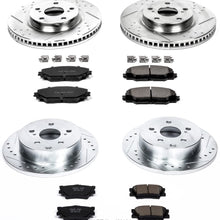 Power Stop K4101 Front & Rear Brake Kit with Drilled/Slotted Brake Rotors and Z23 Evolution Ceramic Brake Pads
