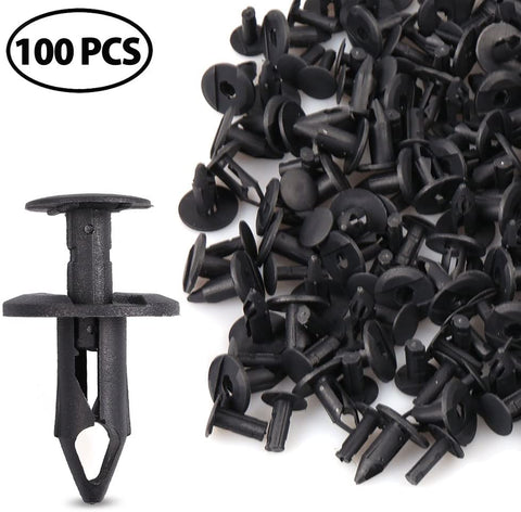 LotFancy 100PCS Car Fender Clips, Nylon Push Retainer Clips, Auto Body Clips Compatible with Honda Mazda Nissan Boat Toyota Retainer Clips kit, 8mm Universal - Fits Most Models