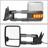 DNA Motoring TWM-031-T999-CH-AM Pair Powered Tow Mirrors Amber LED [For 88-00 Chevy/GMC C/K 1500-3500]