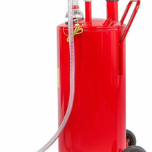 Stark 20-Gallon Gas Caddy Tank Transfer Gasoline Fluid Diesel Fuel Storage Crank Pump w/Wheel, Red