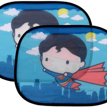 Side Car Window Sun Shade - 17"x13" Cling Sunshade for Glare and UV Ray Protection for You and Your Child - Baby Side Window Car Sun Shades - Licensed DC Comics Chibi Superman
