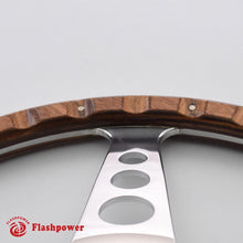 Flashpower 15'' Classic Wood Steering Wheel Riveted with Horn Button