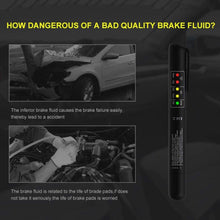 Volwco Universal Brake Fluid Tester Pen-Precision Car Brake Fluid Tester with 5 LED Indicator,Car Vehicle Auto Automotive Testing Tool for DOT3 DOT4 Brake Fluid