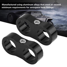 Terisass 2 Pcs AN10 Hose Separator Clamp Hose Fitting Adapter for Fuel Hose Bracket Aluminum Alloy Black Billet Fuel Hose Separator Universal (Black)