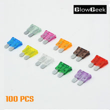 GlowGeek 100pcs Assorted Auto Car Truck Standard Blade Fuse Assortment 2A 3A 5A 7.5 A 10A 15A 20A 25A 30A 35A Car Boat Truck SUV Automotive Replacement Fuses