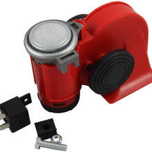JDMSPEED New Nautilus Super Loud 12v Red Twin Auto Machine Air Horn 139dB Universal ATV