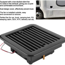 SANON 12V 4W Cooling Fan with Shutters Vent Oneâ€‘Way Side Strong Wind Air Exhaust Car Styling Camper Accessories