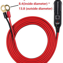 Male Cigarette Lighter to O Ring Terminal Harness Extension Cable - 12V-24V Power Supply Cord Adapter Fuse 15A 16AWG Cable Wire for Car Inverter Air Pump Sprayer Compressor and DIY (3FT)