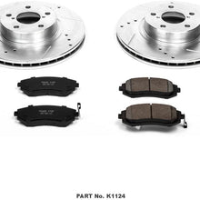 Power Stop K1124 Front Brake Kit with Drilled/Slotted Brake Rotors and Z23 Evolution Ceramic Brake Pads,Silver Zinc Plated