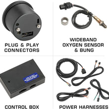GlowShift Tinted 7 Series Digital Wideband Air/Fuel Ratio AFR Gauge Kit - Includes Oxygen Sensor, Data Logging Output & Weld-in Bung - Smoked Lens - Blue LED Display - 2-1/16" 52mm