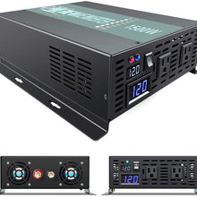 1500W Continuous/ 3000W Peak Pure Sine Wave Inverter DC 12V to AC 120V Car Power Inverter with Dual AC Outlets