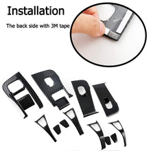 Customized for Tesla Model 3 Model Y Carbon Fiber Inner Window Switch Bring ABS Cover Trim Panel Door Decal Open Button Holder (14 Pieces - Black)