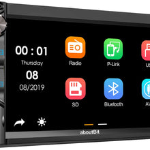 Double Din Car Stereo Receiver, aboutBit Bluetooth 5.0 Car Radio 7 inch Touch Screen Digital Media MP5 Player, Support Mirror Link, Rear/Front-View Camera, AM/FM/MP3/USB/Aux Input, Subwoofer Output