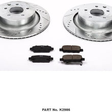 Power Stop K2986 Rear Z23 Carbon Fiber Brake Pads with Drilled & Slotted Brake Rotors Kit