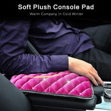 eing Fashion Exquisite Car Armrest Center Console Pad Pure Plush Seat Center Mat Cushion Cover with Bling Diamonds 13.7" x 8.6",Pink
